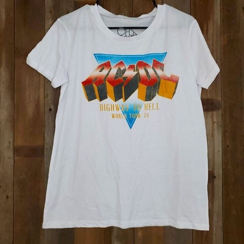 New No tag Chaser T shirt Size M womens AC/DC‎ Highway to Hell 78 Rock Band Tee